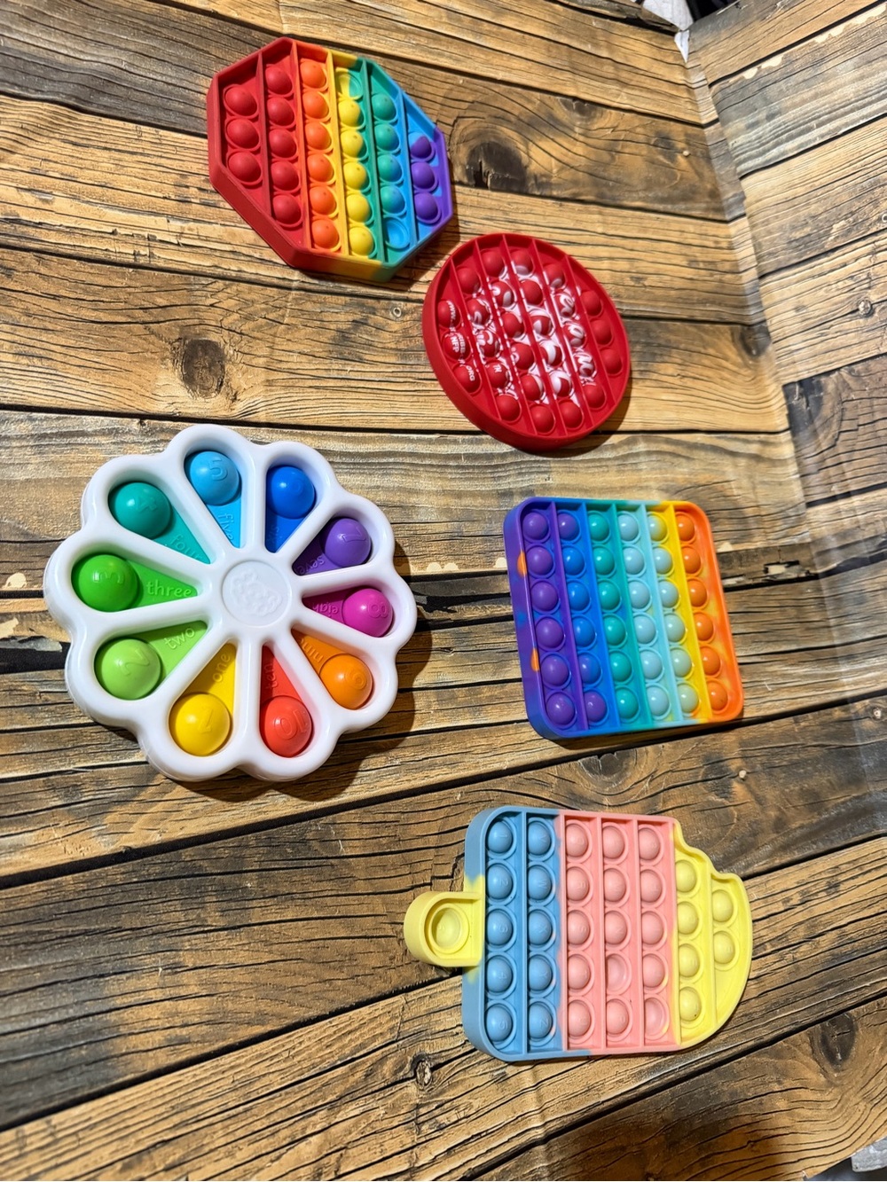 Assorted Rainbow Pop-It Fidget Toy Set - Multicolor Silicone Sensory Pack